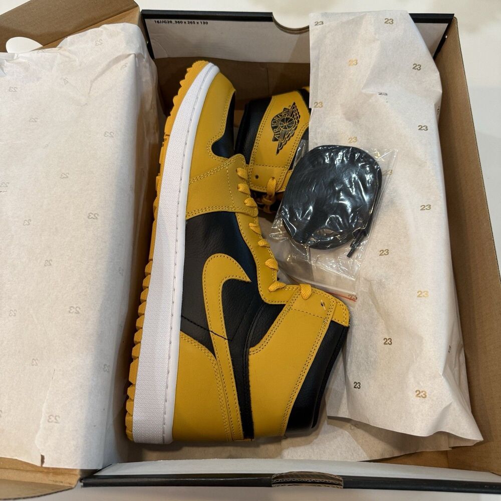 Nike Air Jordan 1 Golf High Pollen Black/Yellow Men's Size 13 DQ0660-100 - Picture 2 of 10